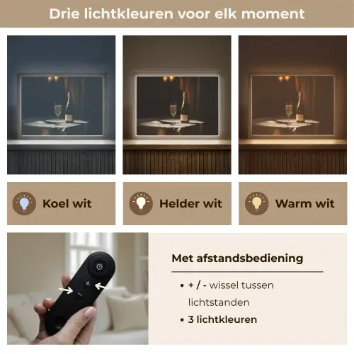 Prosecco - Bubbels - Sfeervol - Drank Light Box met batterij (Wandlamp) middel -USP_lichtkleurNL