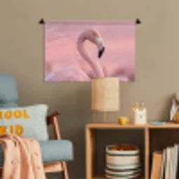 Flamingo - Portret - Roze Wandkleed katoen klein -wsfeer4_kind