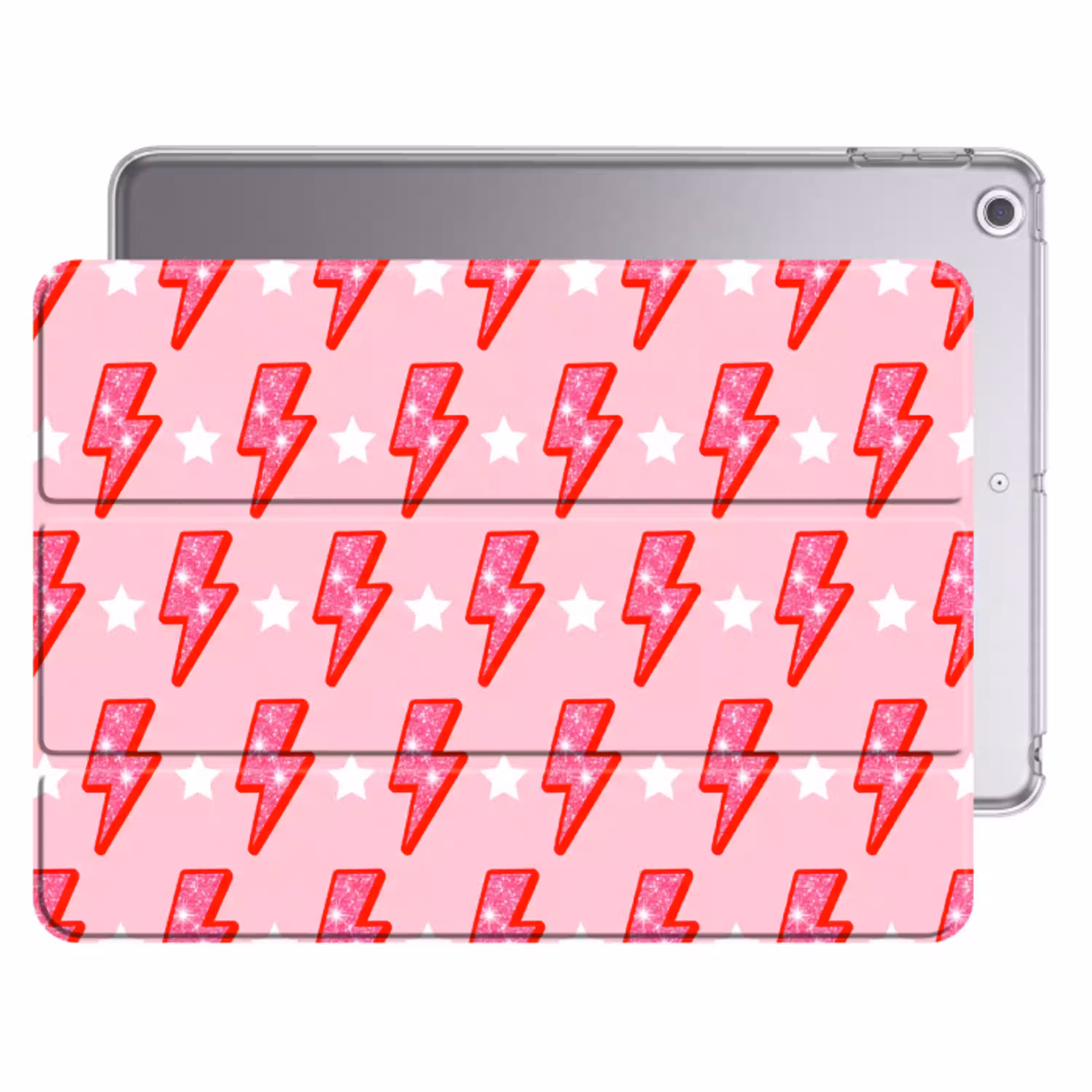 Patroon - Bliksem - Ster - Glitter - Roze Apple iPad 2017 middel -threedimensional_3d_global
