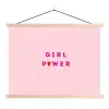 Girl power - Roze - Hartje textielposter latten blank klein -3d