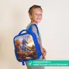 Galopperende Eenhoorn in Herfstwereld Kinderrugzak - Blauw middel -sfeer3_NL