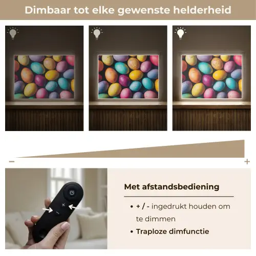 Kleurrijk - Paaseitjes - Spetters Light Box met batterij (Wandlamp) middel -USP_dimbaarNL