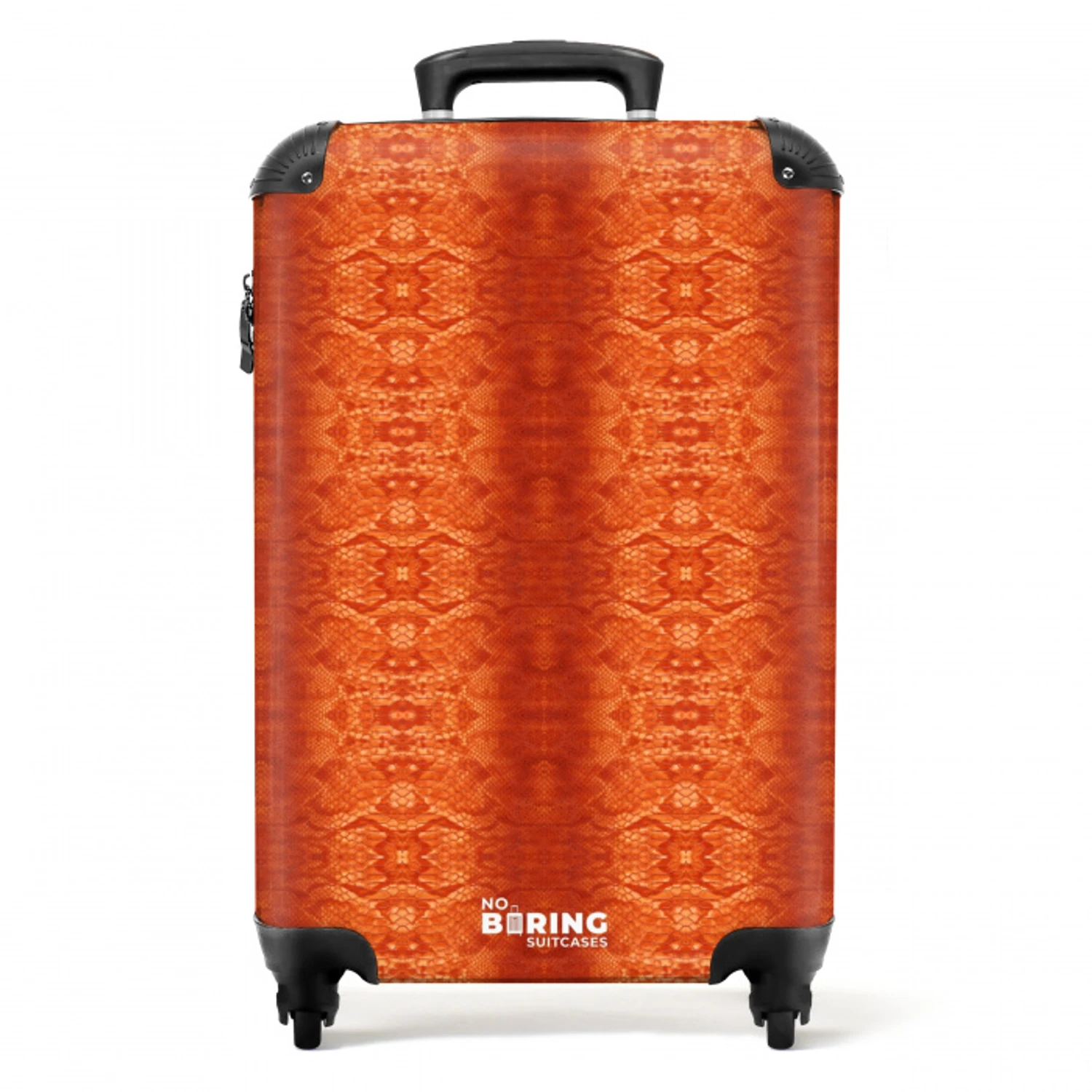 oranje slangenhuid met symmetrische schubstructuur NBS - Handbagage koffer - Volwassenen Unisex middel -productfoto_recht