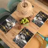 Leeuw - Portret - Verfspatten - Grijs Placemat vinyl groot -zzsfeer5_Kitchenyeah-website