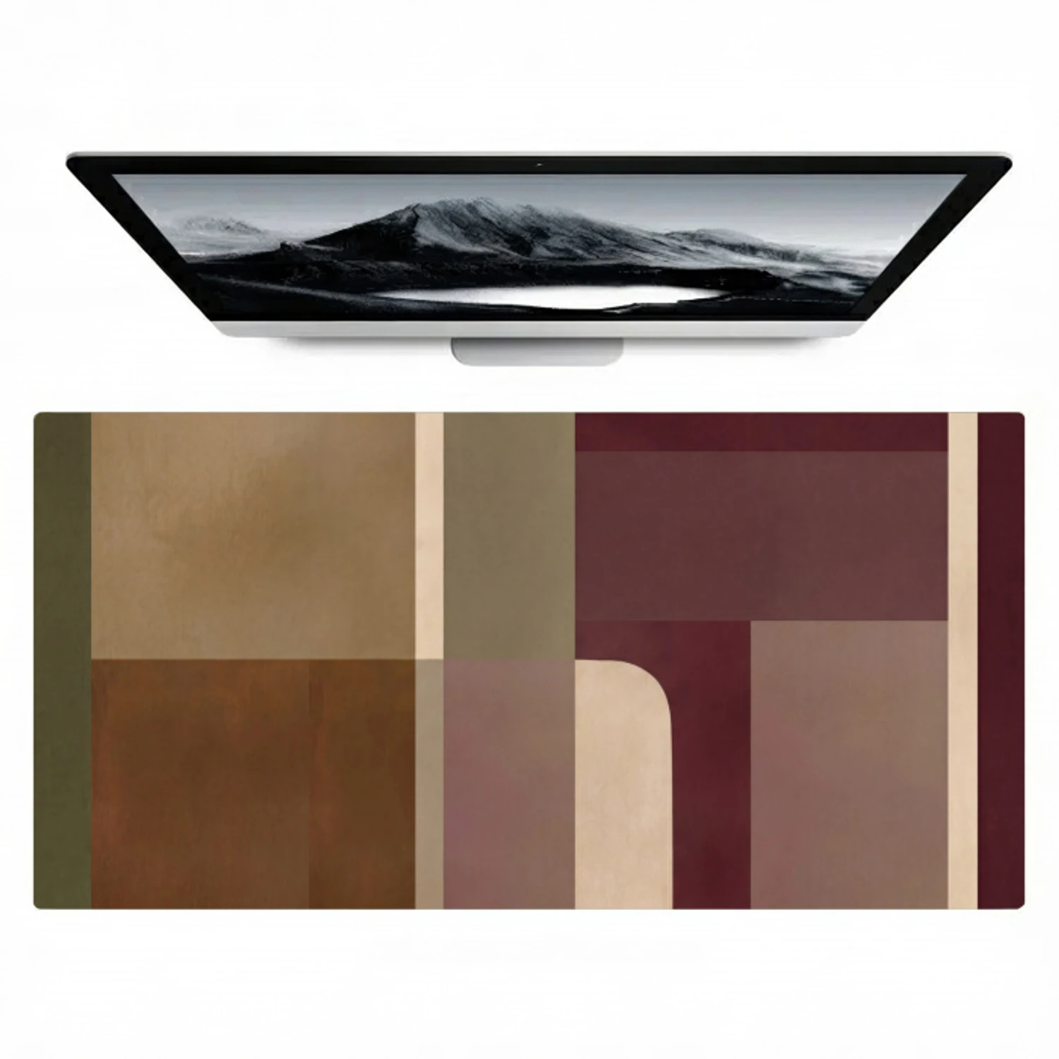 Vlakken - Abstract - Bordeaux - Lijnen Muismat XXL klein -zzz3d