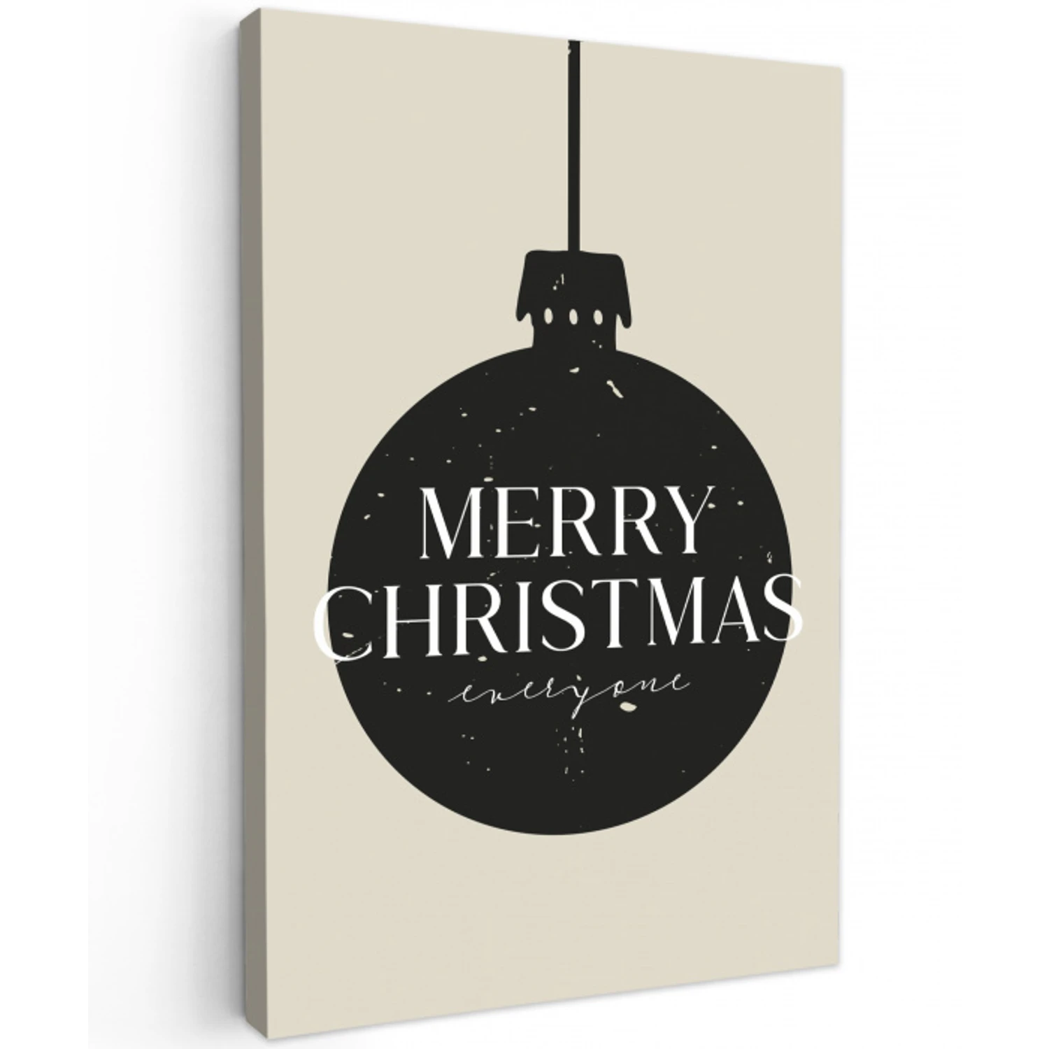 Kerstballen - Japandi - Christmas - Zwarte kerstballen Tuinposter op houten frame 2 cm dik klein -3d