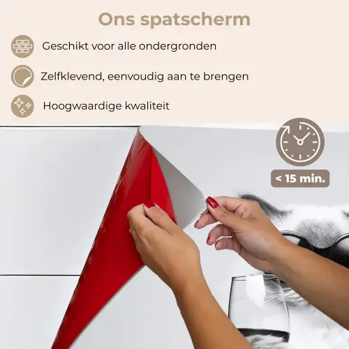 Kat - Zonnebril - Wijnglas - Langharig keuken achterwand spatscherm klein -spatscherm_NL