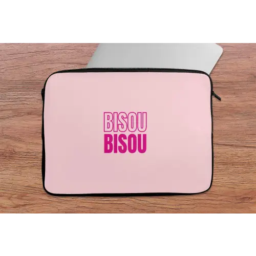 Bisou - Roze - Minimalistisch laptophoes neopreen klein -tafel