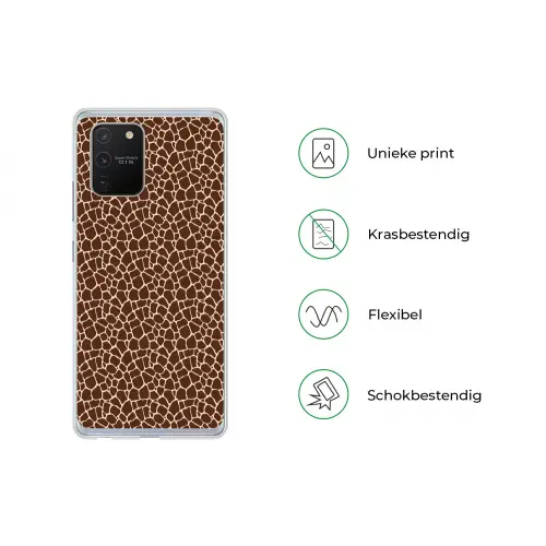 Patroon - Giraf - Bruin Telefoonhoesje Samsung Galaxy S10 Lite klein 364 -specsS10Lite