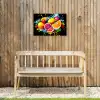 Fruit - Graffiti - Kleurrijk - Sinaasappel - Aardbei - Abstract Tuinposter op houten frame 2 cm dik klein -sfeer4