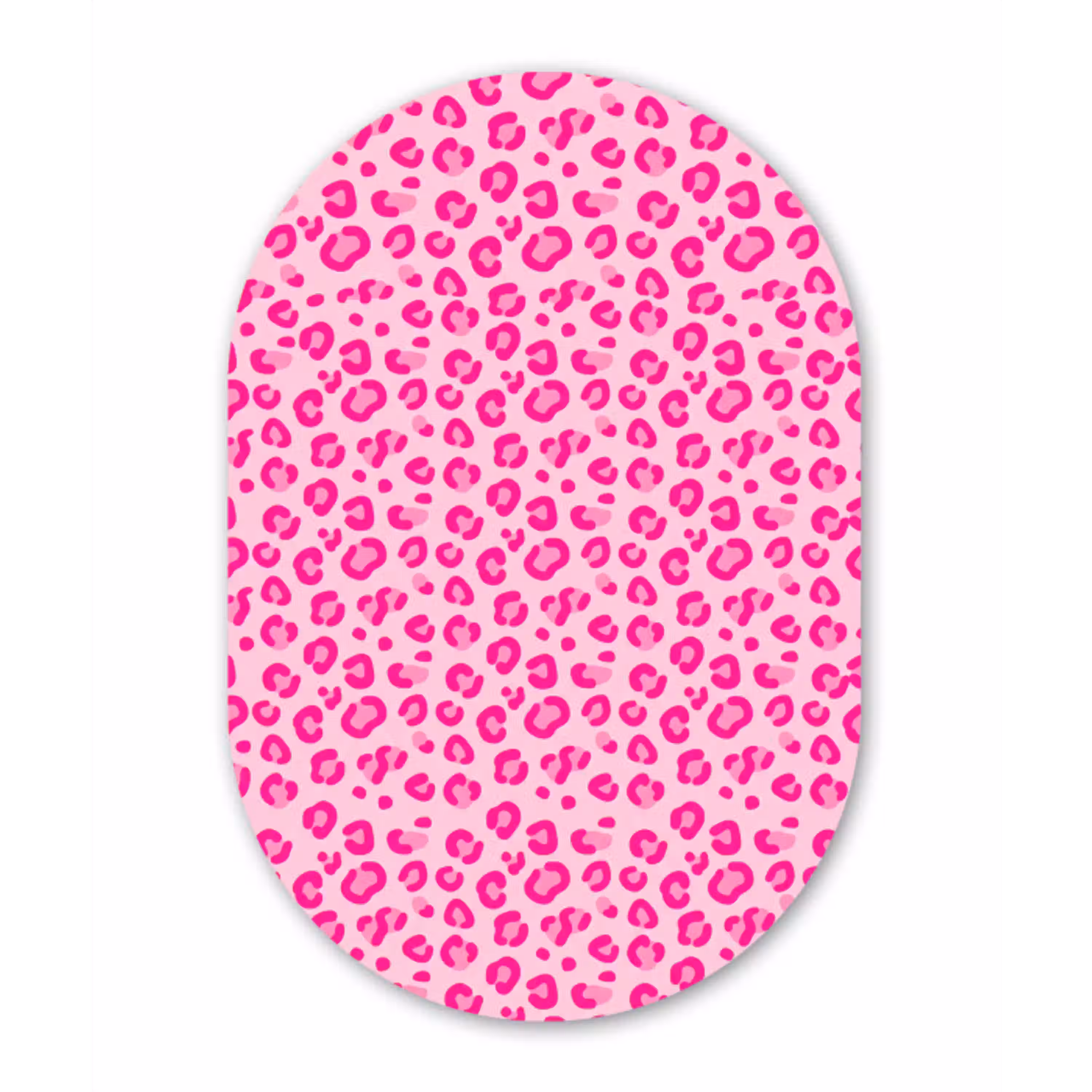 Dierenprint - Patroon - Abstract - Modern - Roze Wandcirkel Ovaal Aluminium middel -3d