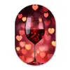 Rood - Wijn - Hartjes Wandcirkel Ovaal Glas middel -3d