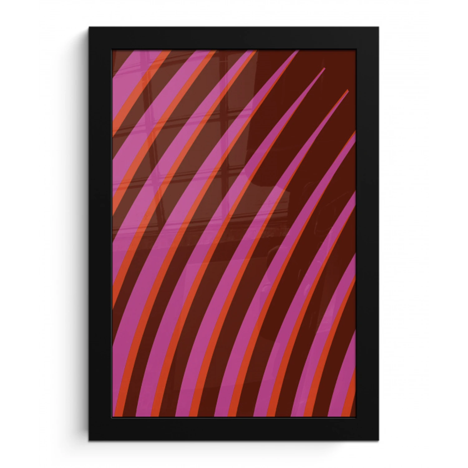 Lijnen - Rood - Beweging fotolijst zwart zonder passe partout klein -3d