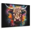 Graffiti - Schotse hooglander - Zwart - Koe Textielframe zwart klein -3d
