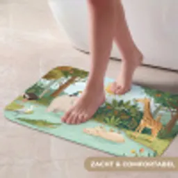 Jungle - Oase - Dieren - Kleurrijk Badmat klein -USP_ZachtNL