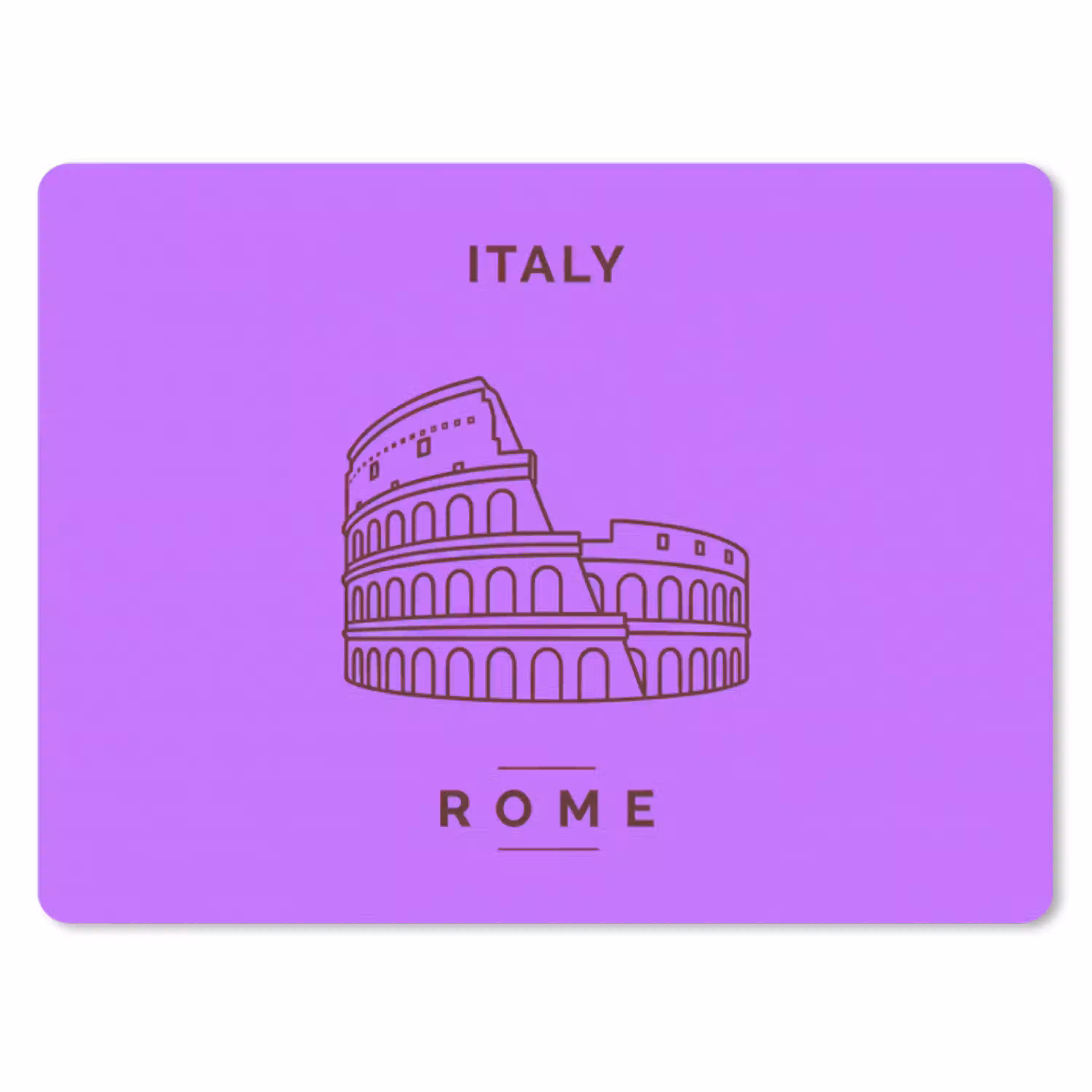 Architectuur - Colosseum - Rome - Minimalistisch - Paars muismat rubber klein -3d