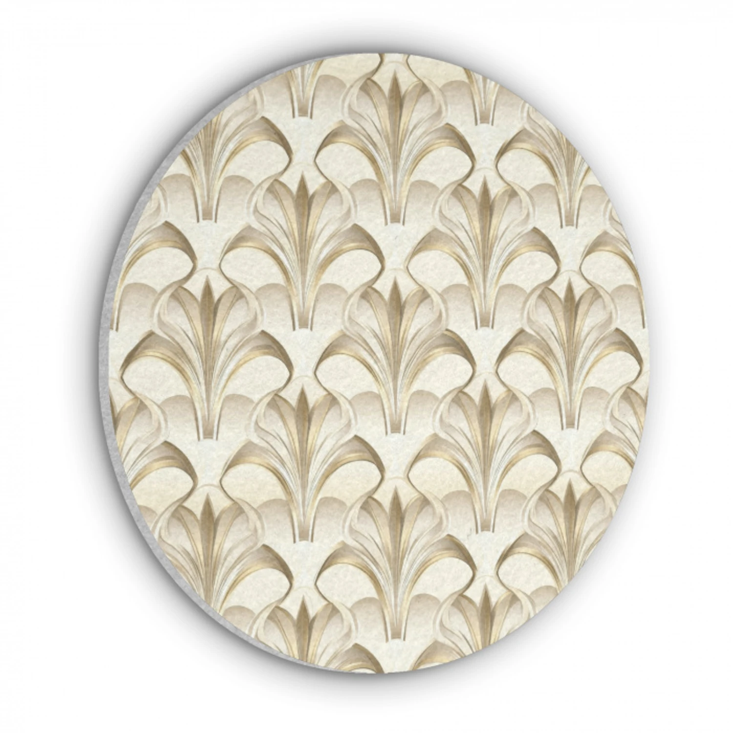 Ornament - Barok - Goud Akoestische PET Vilt - Rond klein 838 -3d