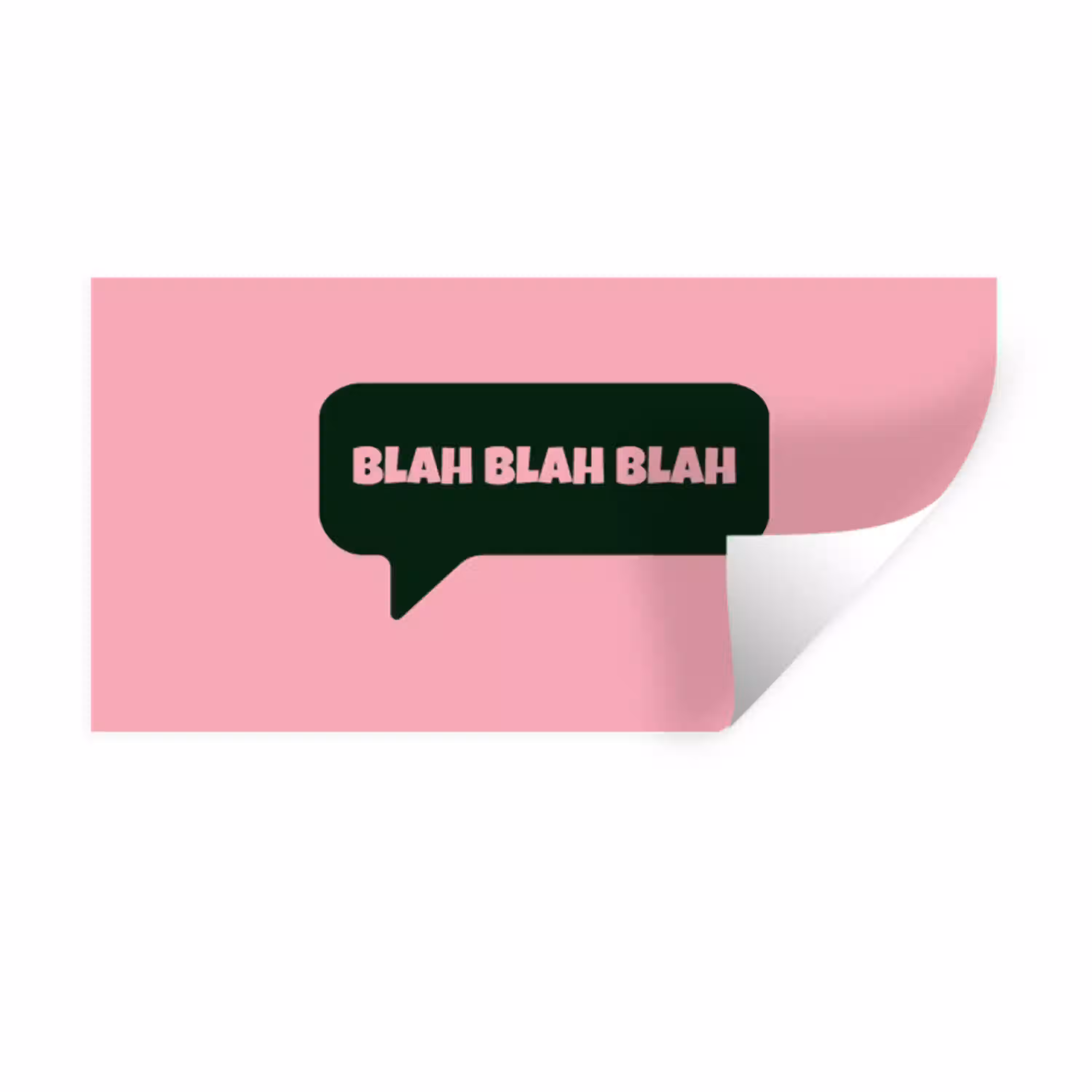 Roze - Tekstwolk - Groen - BLAH BLAH BLAH Muursticker klein -3d