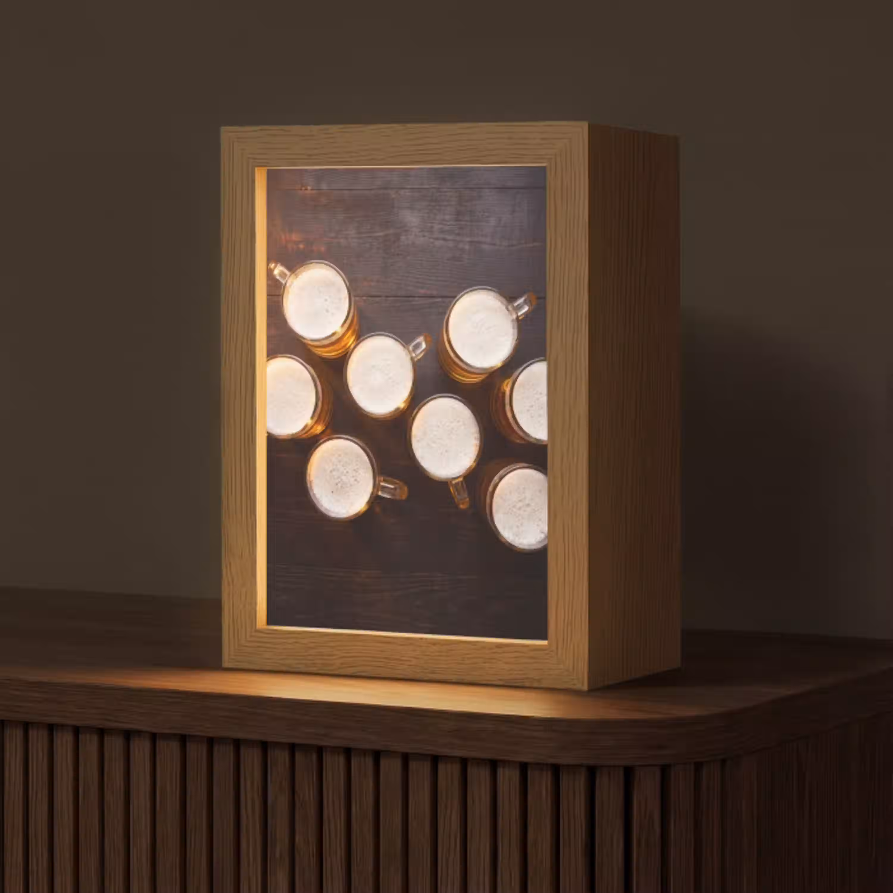 Bier - Glazen - Schuim - Hout - Drank Light Box met kabel (Tafellamp) klein -z3d_website