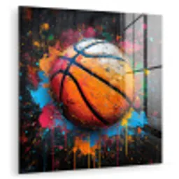 Graffiti - Basketbal - Verf - Sport plexiglas 5mm klein -zzzproduct_nieuw