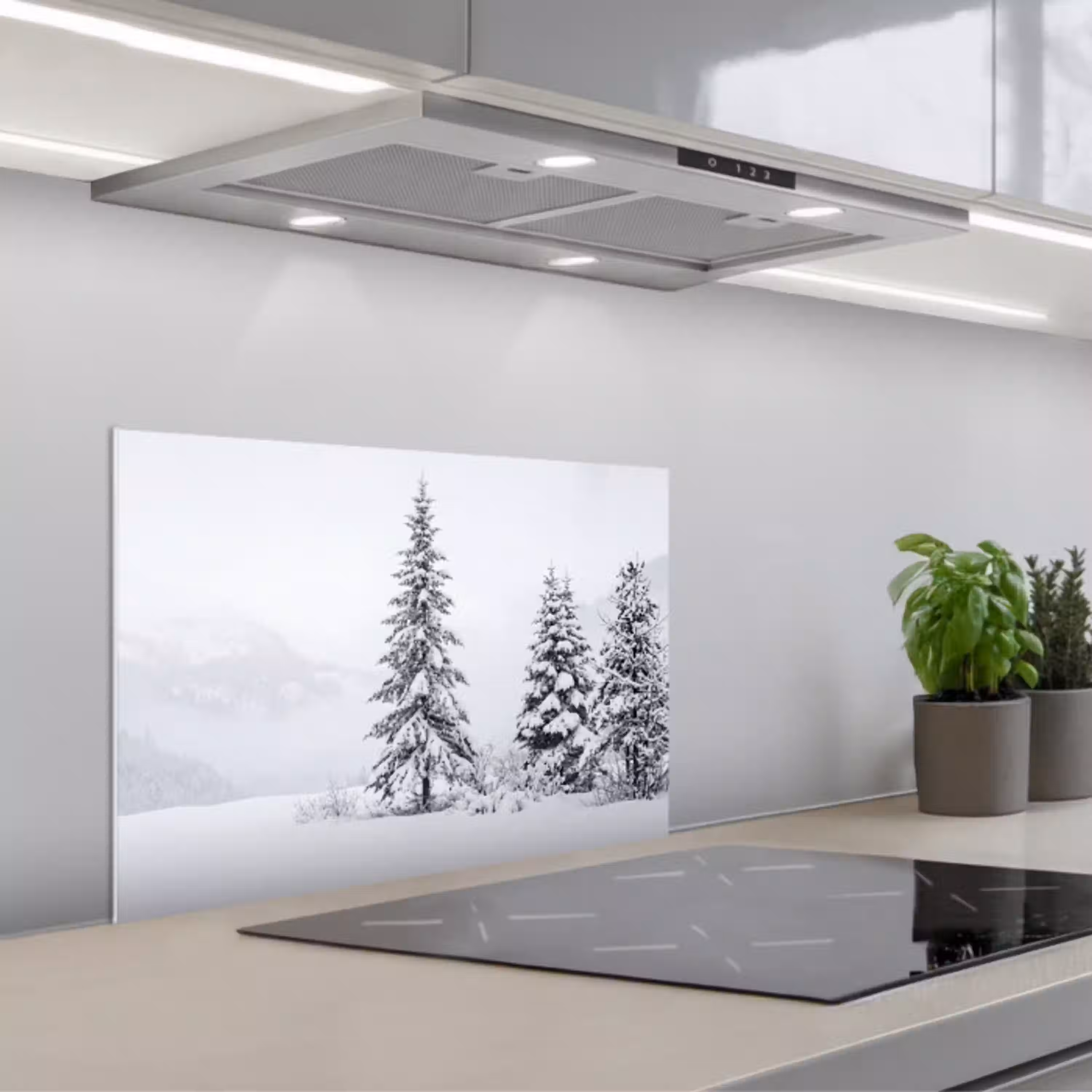 Fijnsparren - Sneeuw - Winter - Landschap - Stilte keuken achterwand spatscherm klein -3d_schuin