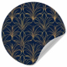 Deco - Waaier - Blauw Wandcirkel behangsticker klein 186 -3d