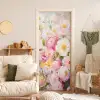 Bloemen - Roze - Botanisch - Kunst - Acrylverf deurposter klein -sfeer2