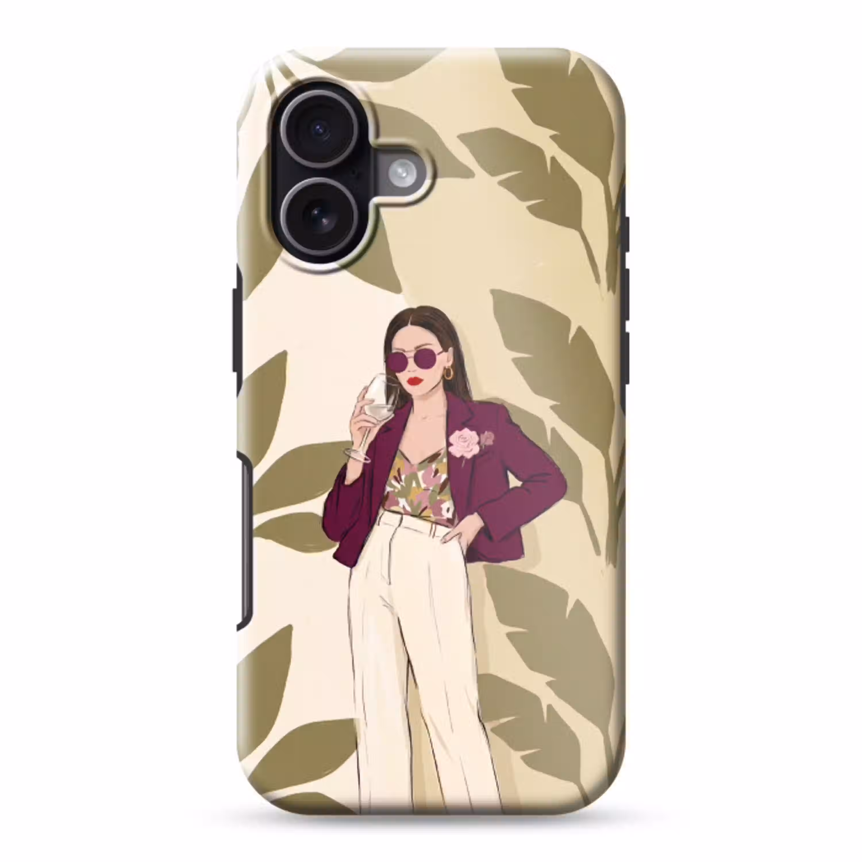 Vrouw - Wijn - Portret - Mode - Modern Toughcase MagSafe Apple iPhone 17 klein -3d