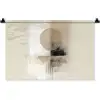 Cirkel - Compositie - Diepte - Beige Wandkleed katoen klein -zz3d