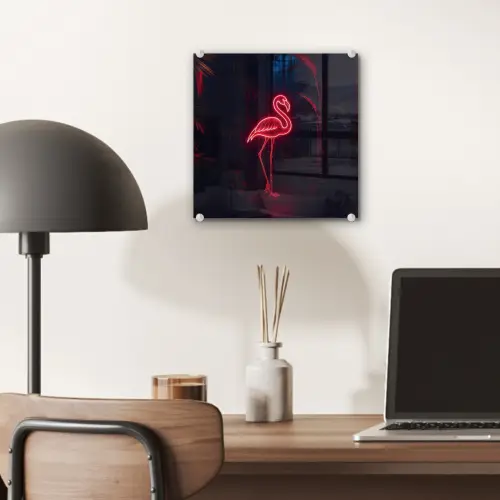 Flamingo - Roze - Neon - Licht plexiglas 5mm klein -sfeer6