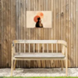 Katten - Zwart - Abstract - Cirkels Tuinposter op houten frame 2 cm dik klein -sfeer4