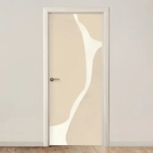 Abstract - Beige - Moderne kunst deurposter klein -3d_beige