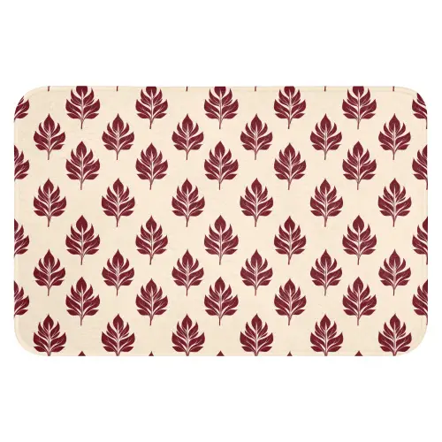 Botanisch - Patroon - Bordeaux WCmat klein 1009 -3d