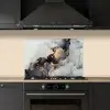 Zwart - Marmer - Luxe - Goud keuken achterwand spatscherm klein -sfeer1