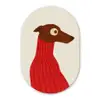 Silhouet - Hond - Trui - Rood Wandcirkel Ovaal Forex klein -3d