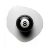 Biljartbal - Getal - Acht - Wit Wandcirkel Organisch Forex 3mm klein -3d