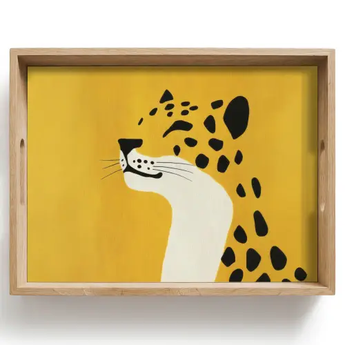 Cheetah - Illustratie - Geel Dienblad Rechthoek middel -z3d_shopping