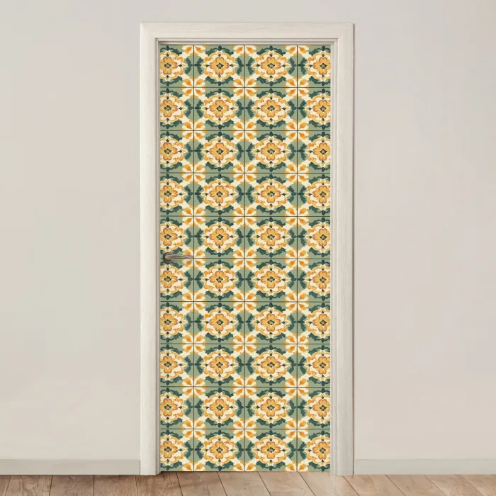 Keramiek - Verweerd - Kleurrijk deurposter klein 289 -3d_beige