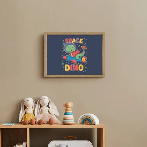 Dino - Raket - Kleurrijk Light Box met batterij (Wandlamp kind) middel -sfeer2_kind