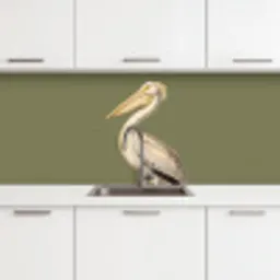 Pelikaan - Wit - Vogel - Klassiek - Natuur keuken achterwand 2 middel -3d