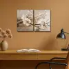 Bloesem - Beige - Abstract - Bloemen Canvas - Meerluiken 2 luik klein -sfeer5