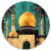 Moskee - Goud - Arabisch - Islamitische Wandcirkel kunststof plaat 5mm dik klein -3d