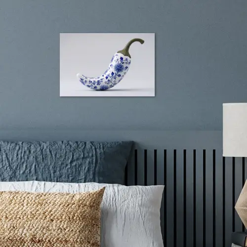 Chilipeper - Keramiek - Blauw poster papier klein -sfeer2