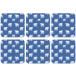 IJsbeer - Patroon - Blauw onderzetter kurk middel 366 -zkaufland3dotto