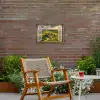 Doorkijk - Toscane - Uitzicht - Landschap - Zomer Tuinposter op houten frame 2 cm dik klein -sfeer3