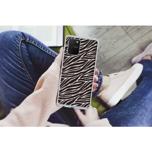 Zebra - Zwart - Roze Telefoonhoesje Samsung Galaxy S10 Lite klein 364 -handS10Lite