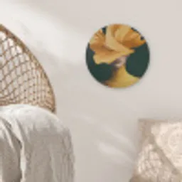 Vrouw - Hoed - Geel Akoestische PET Vilt - Rond klein -sfeer4