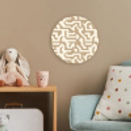 Modern - Abstract - Beige Wandcirkel kunststof plaat 5mm dik klein 188 -tsfeer1_kind