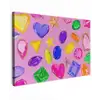 Edelstenen - Vormen - Hartje - Kleurrijk canvas 2cm klein -z3d