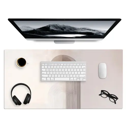 Minimalistisch - Cirkel - Lichtgrijs Muismat XXL klein -3d